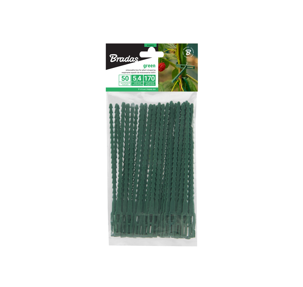 Releasable ties for plant strapping 170/5,4mm - green