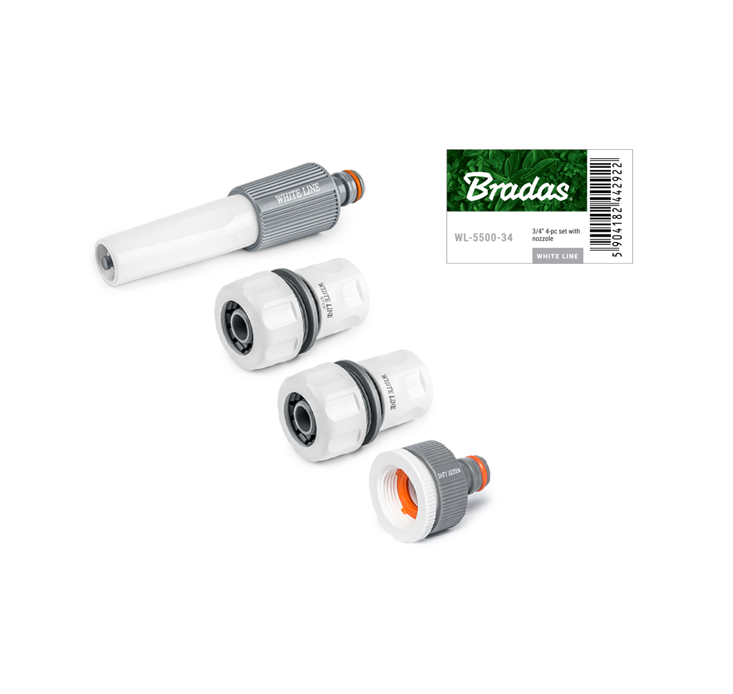 WHITE LINE 4-pcs set for 3/4" hose